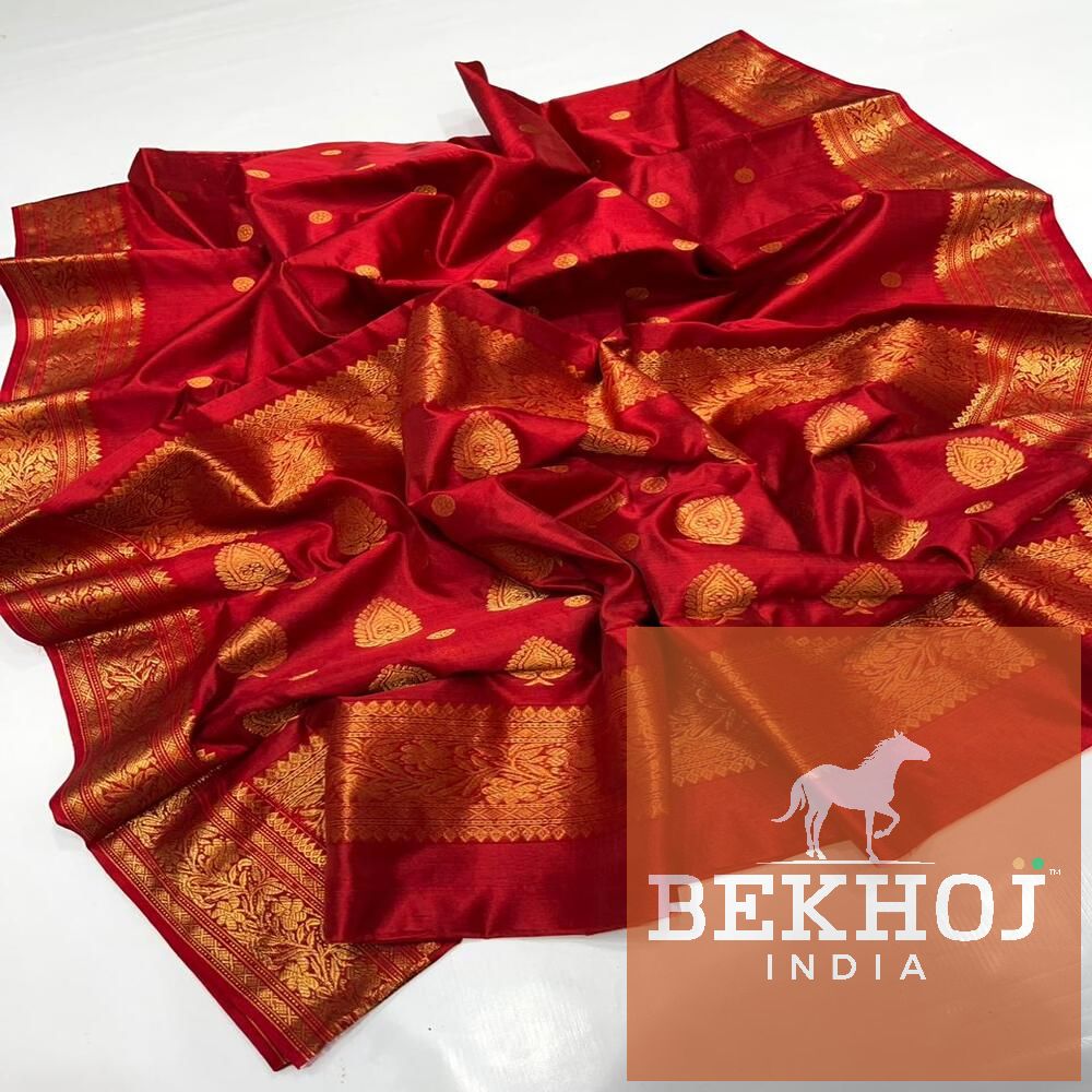 Handwoven Design Chanderi Pattu Silk Saree