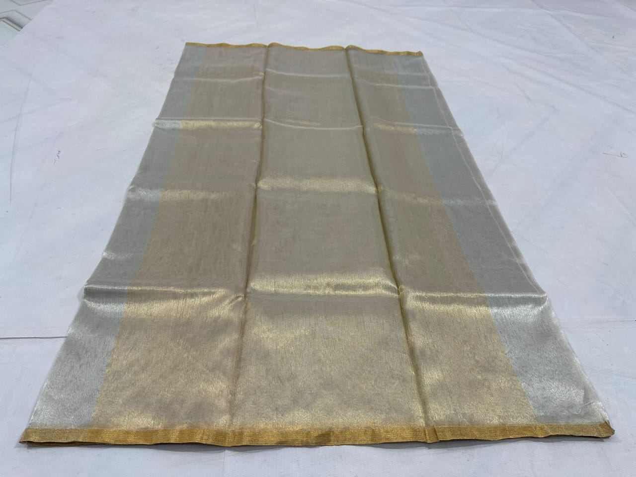 Celebrity Exclusive -Chanderi Half Tissue Silver Zari
