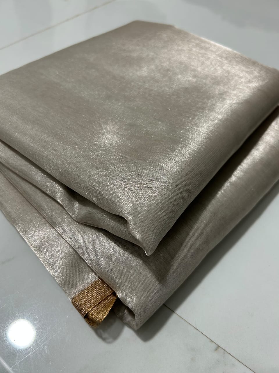 Chanderi Half Tissue Gold, silver, Coffee Zari