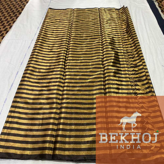 Exclusive Golden Chanderi Full Tissue Zari Silk