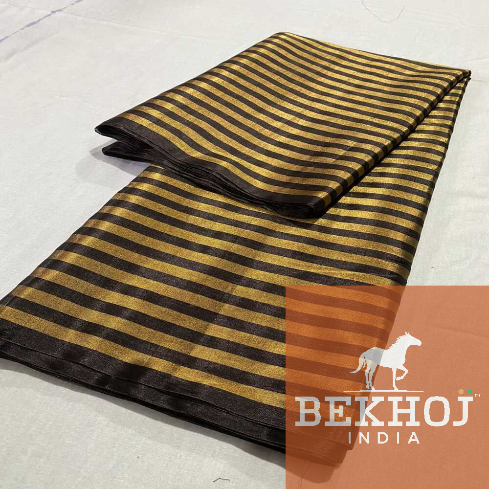 Exclusive Golden Chanderi Full Tissue Zari Silk