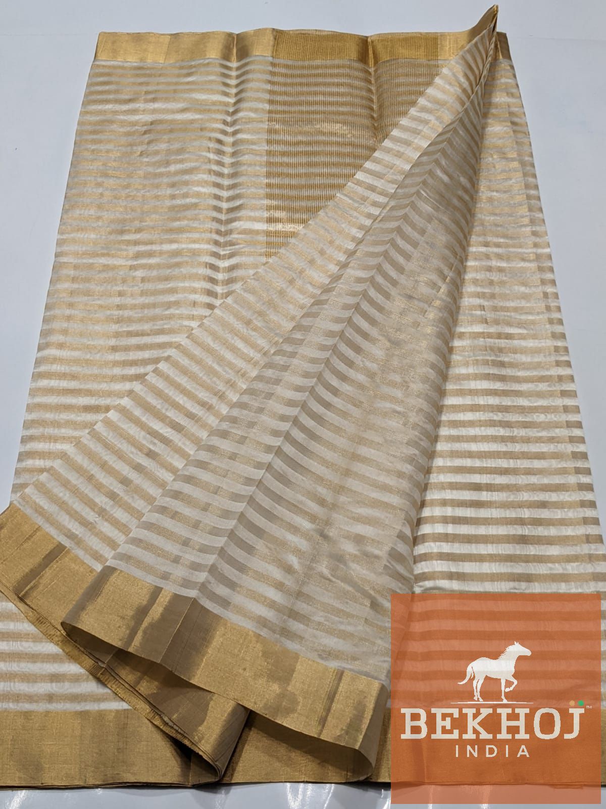 Celebrity Exclusive -White Chanderi Pattu Silk