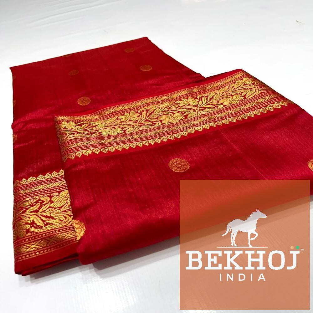 Handwoven Design Chanderi Pattu Silk Saree