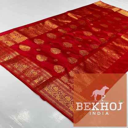 Handwoven Design Chanderi Pattu Silk Saree