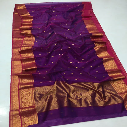 Handwoven Chanderi Katan Silk Nakshi Border