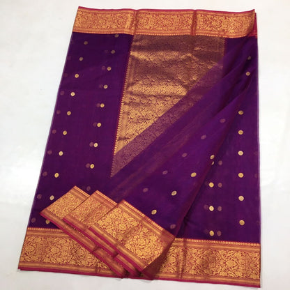 Handwoven Chanderi Katan Silk Nakshi Border