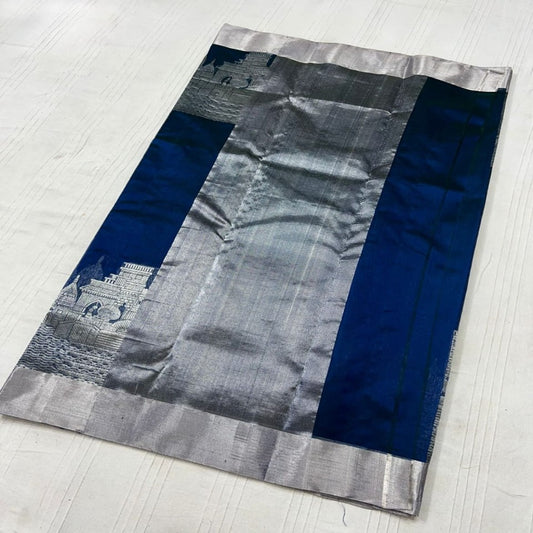 Unique Handwoven Border Chanderi Pattu Silk