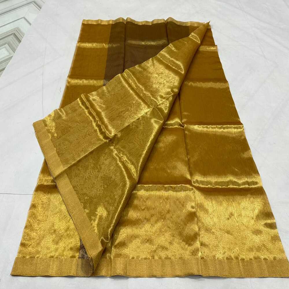 Chanderi Half Tissue Golden Zari
