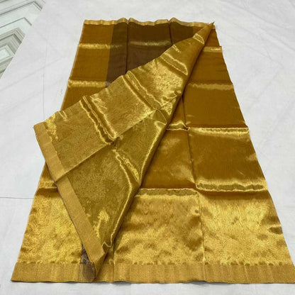 Chanderi Half Tissue Golden Zari