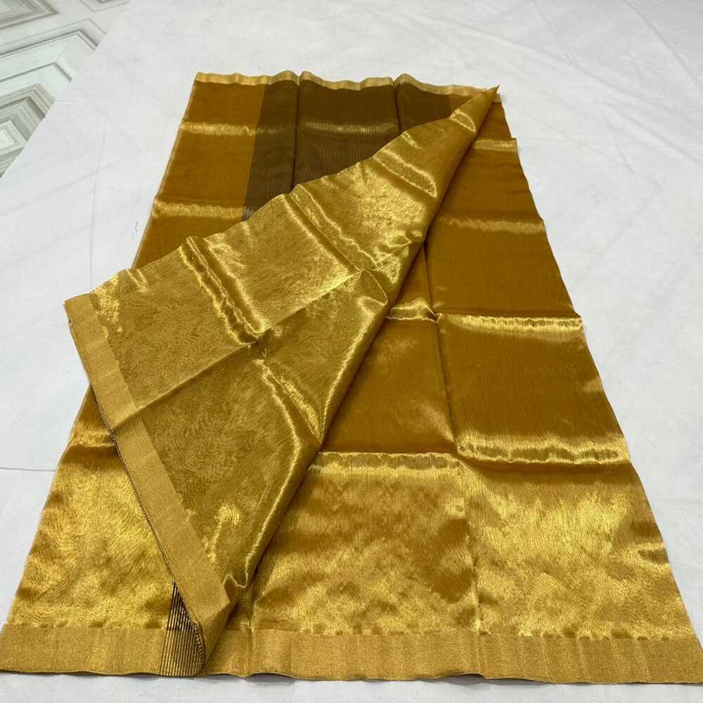 Chanderi Half Tissue Golden Zari