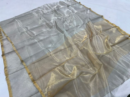 Celebrity Exclusive -Chanderi Half Tissue Silver Zari