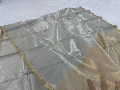Celebrity Exclusive -Chanderi Half Tissue Silver Zari