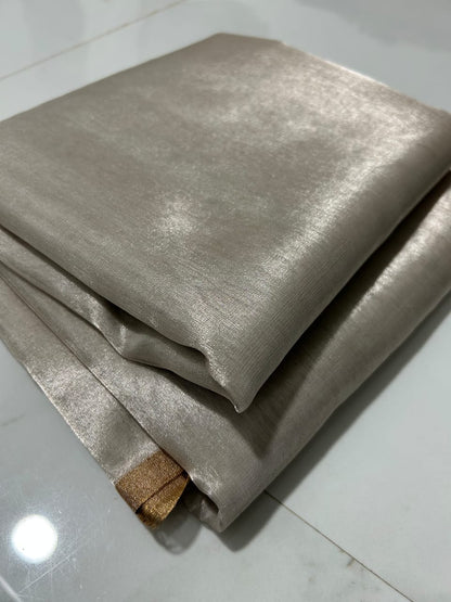 Chanderi Half Tissue Gold, silver, Coffee Zari