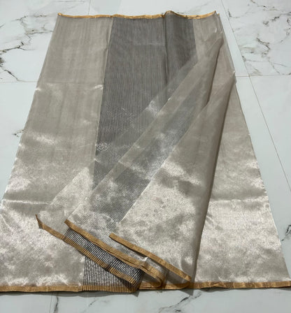 Chanderi Half Tissue Gold, silver, Coffee Zari