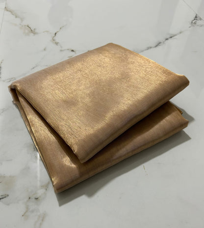 Chanderi Half Tissue Gold, silver, Coffee Zari