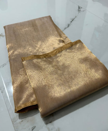 Chanderi Half Tissue Gold, silver, Coffee Zari