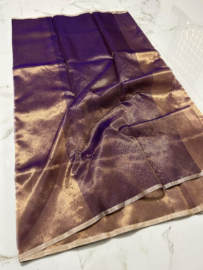 Chanderi Half Tissue Gold, silver, Coffee Zari