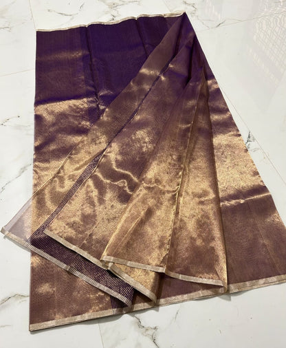 Chanderi Half Tissue Gold, silver, Coffee Zari