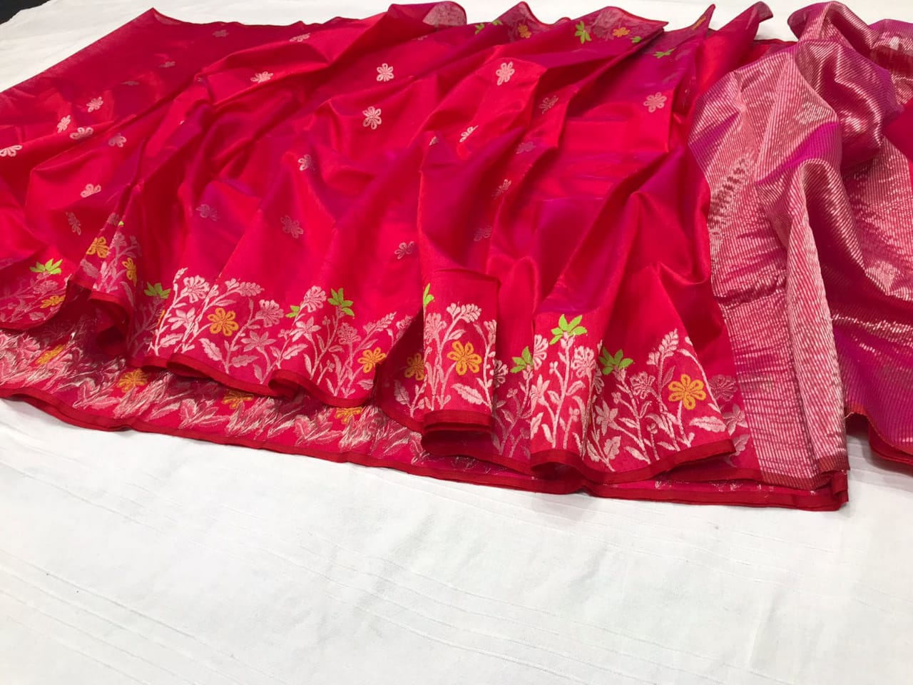 Chanderi Pattu Silk with Fancy Design