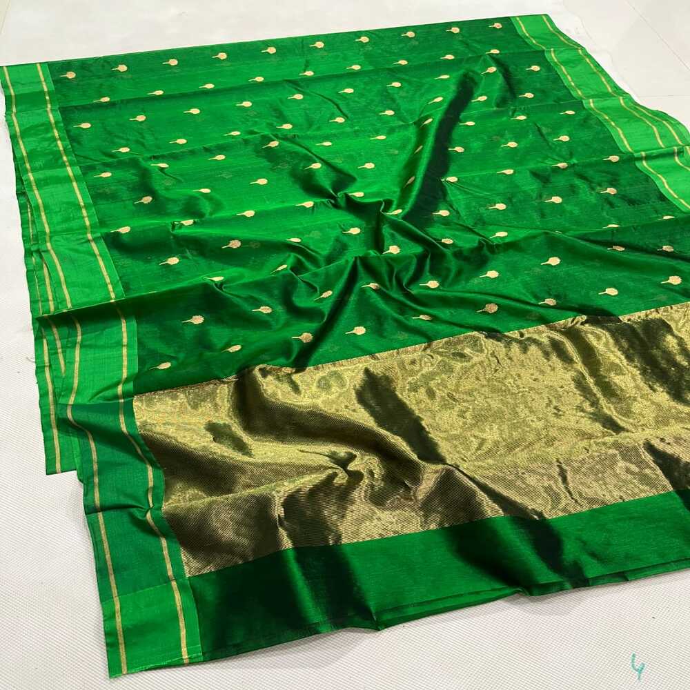 Celebrity Exclusive -Green Chanderi Pattu Silk