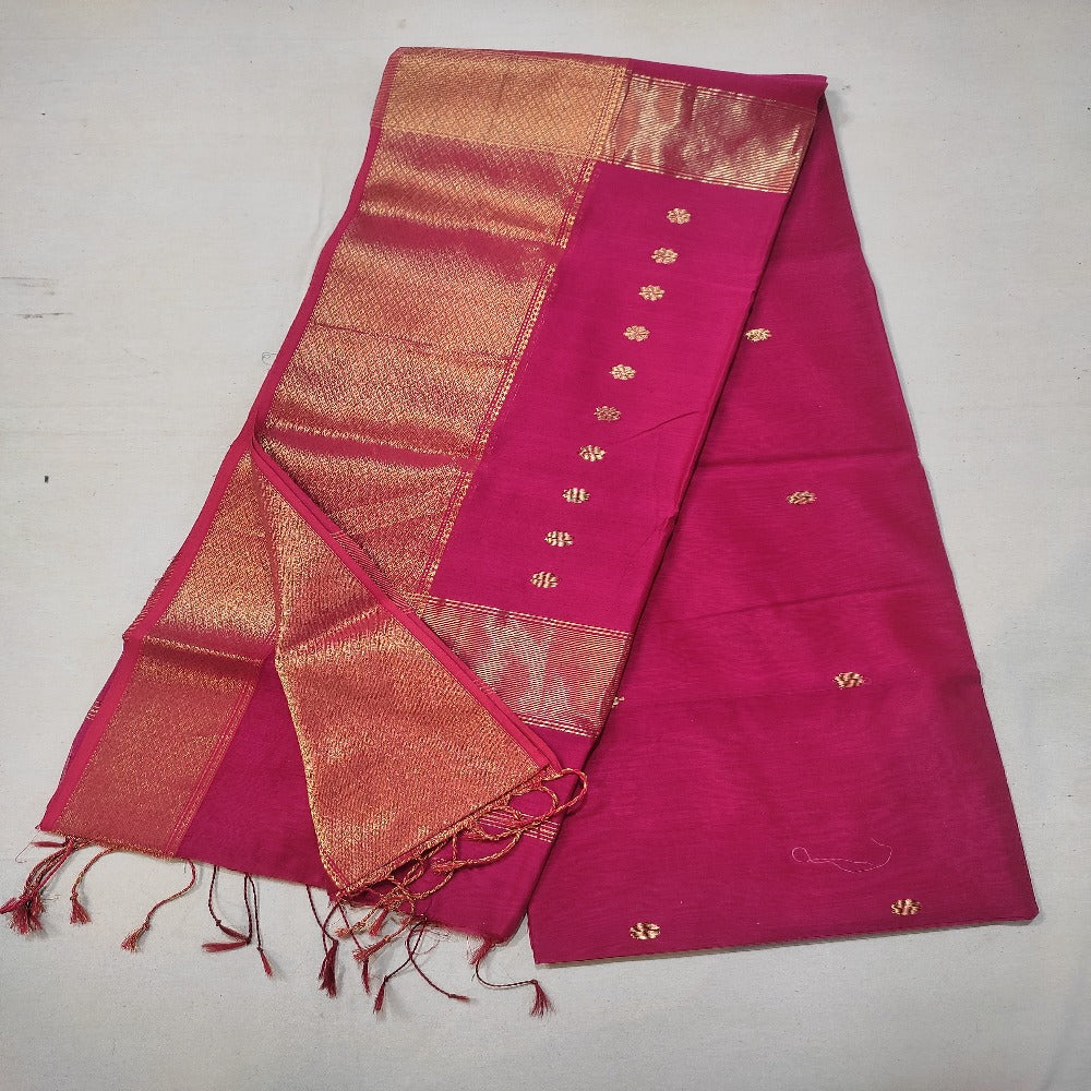 Beautiful Pure Maheshwari Zari Border Saree