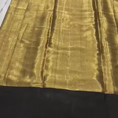 Golden Chanderi Full Tissue Zari Silk